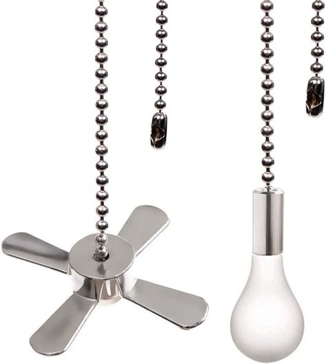 Ceiling Fan Pull Chain, 13.6 Inches Fan Pulls Set with Connector, 2 ...