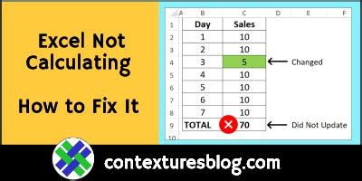 Excel Workbook Formulas Not Calculating: How to Fix Them - Contextures Blog