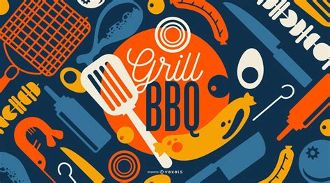 Grill BBQ Wallpaper Design Vector Download