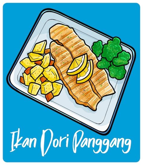 Premium Vector | Yummy ikan dori panggang a traditional indonesian food ...