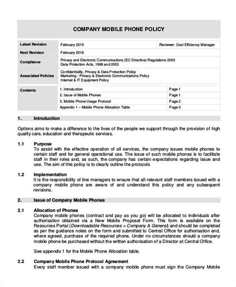 Company Policy Template - 25+ Free PDF Documents Download | Free ...