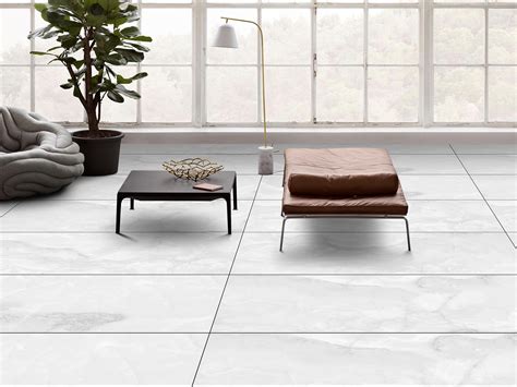 Triton Onyx White Glazed Shiny Polished Porcelain Floor Tile - 600 x 1200mm