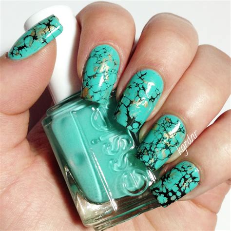 Lacquerstyle.com: Turquoise Stone Nails + Tutorial!