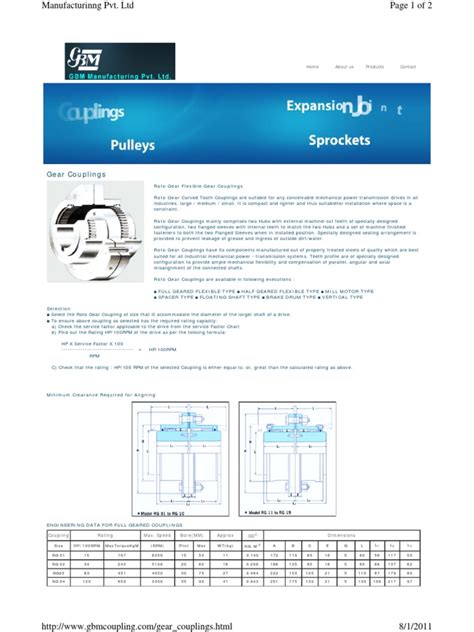 Gear Couplings: Home About Us Products Contact | PDF | Gear ...