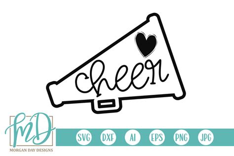 Art & Collectibles Clip Art Cheer Megaphone SVG Commercial Use Silhouette Files Cheerleader SVG ...