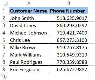 How to Format Phone Numbers in Excel