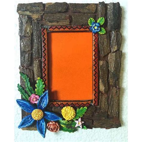 Raw Wood Decorative Photo Frame | With Jute Cloth | Flowers