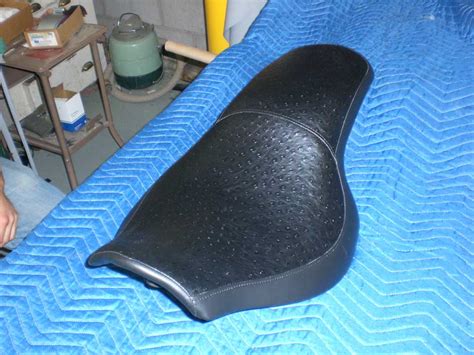 Custom Motorcycle Seat - Black - Kirkham Upholstery