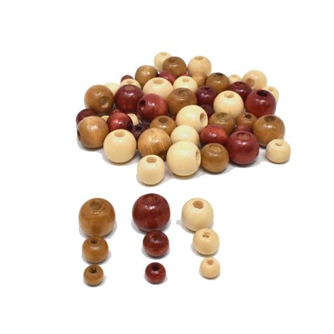 Assorted Medley of Natural Round Craft Wood Beads, 40-Gram - Walmart.com