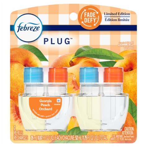 Febreze Odor-Fighting Plug Air Freshener Oil Refills, Georgia Peach ...