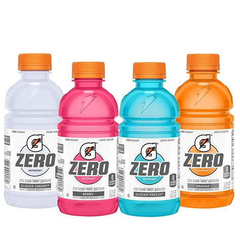 Gatorade Zero Sugar Thirst Quencher, 4 Flavor Variety Pack, 12 Fl Oz ...