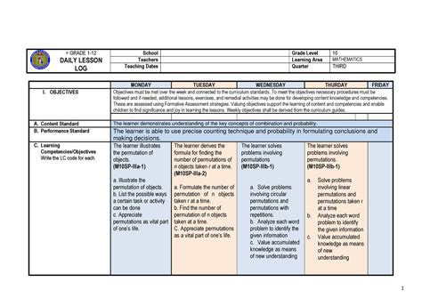 DLL WEK1 LC33-35 - daily lesson log - = GRADE 1- DAILY LESSON LOG School Grade Level 10 Teachers ...