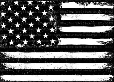 Black and White American Flag (Horizontal Design) -Black