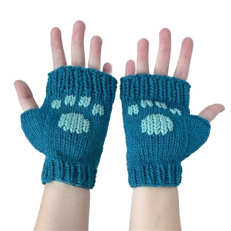 Paw Print Gloves • Made to Order - Cat Paws Fingerless - Pawsitively Cozy