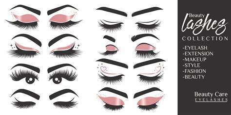 beauty eyelash icon set logo design 10570831 Vector Art at Vecteezy