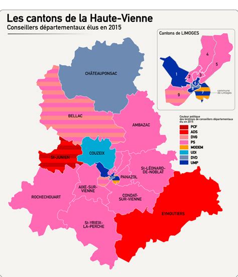 Carte de la Haute-Vienne - Haute-Vienne carte du département 87