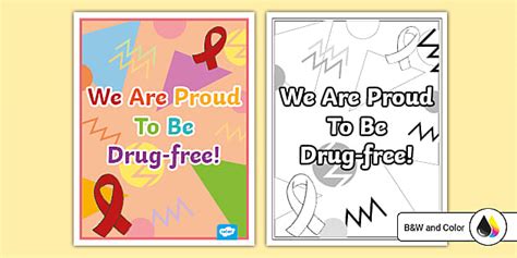 We Are Proud To Be Drug-free Poster (Teacher-Made) - Twinkl