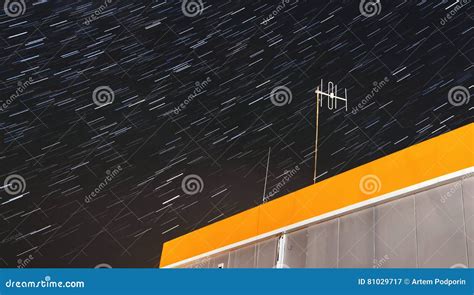 The roof and the stars stock image. Image of night, space - 81029717