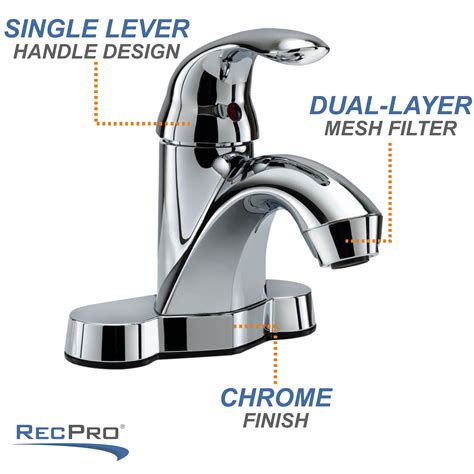 RV Bathroom Faucet Single Lever - Chrome - RecPro