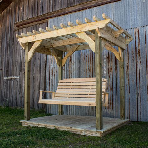 Mini Pergola w/ Deck and Lumbar Swing