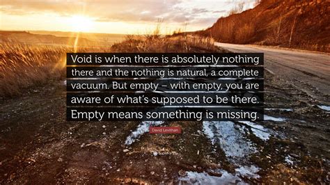 David Levithan Quote: “Void is when there is absolutely nothing there ...