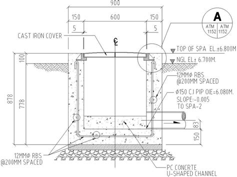 Manhole And Details Autocad Drawing Autocad Free Autocad Drawing ...