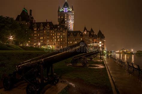 Night View of the 5-star Fairmont Le Chateau in Frontenac City, Quebec ...