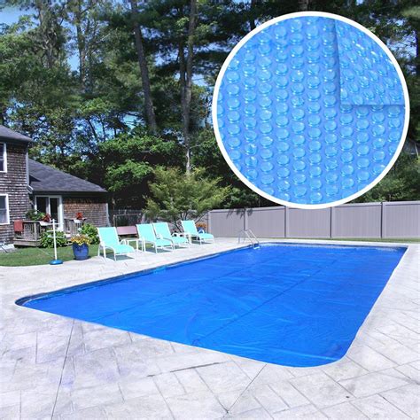 Pool Mate Deluxe 3-Year 16 ft. x 32 ft. Rectangular Blue Solar Pool ...