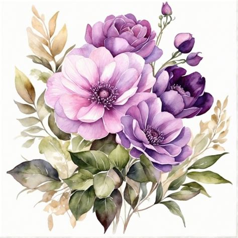 Purple Flowers Clip Art Free Stock Photo - Public Domain Pictures