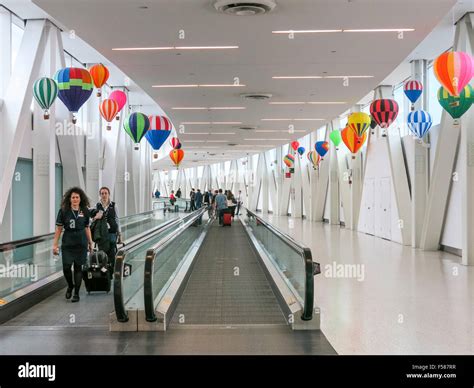 Airport Travelers, Moving Sidewalks at John F. Kennedy International Airport, New York Stock ...