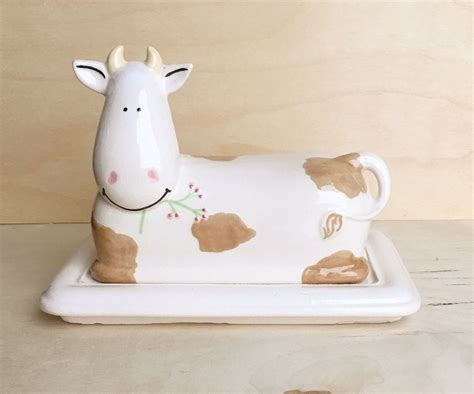 Cow Butter Dish - Butter Dish With Lid - Ceramic Butter Dish - Housewarming Gift - Spotted Cow ...