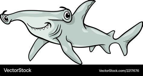 Hammerhead shark cartoon Royalty Free Vector Image