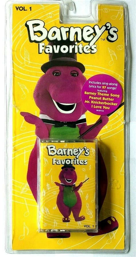 Barney's Favorites Vol 1 Cassette Tape 27 Sing-along Lyrics Purple ...