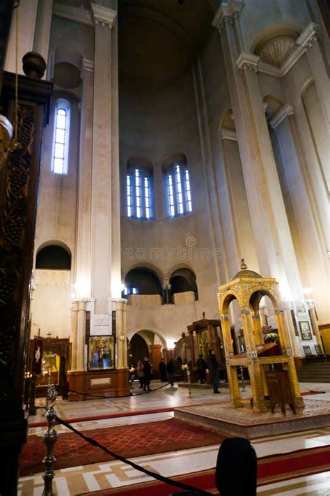 Inside Holy Trinity Cathedral of Tbilisi, Georgia Editorial Photography ...