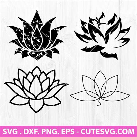 Lotus SVG | Lotus Flower SVG | Lotus Clipart | Lotus Vector | Lotus PNG | DXF | EPS | Cutting ...