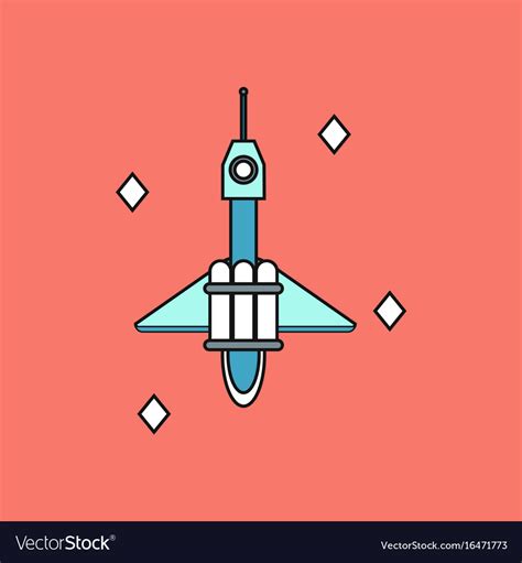 Flat icon design collection spaceship in space Vector Image