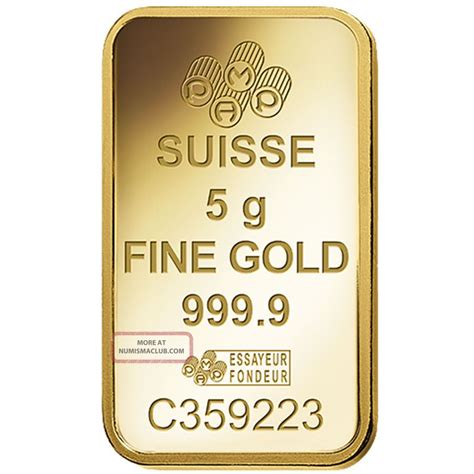 5 Gram Pure. 9999 Gold Mecca Pamp Suisse Bar.