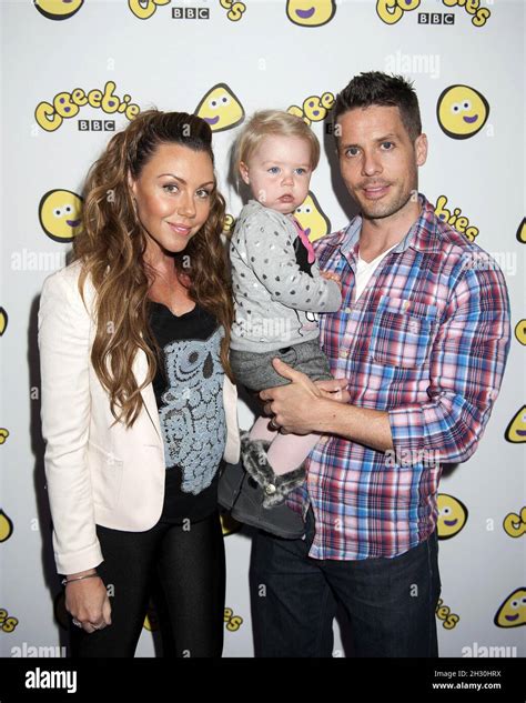 Michelle Heaton, daughter Fali and husband Hugh Hanley attend the Katie ...