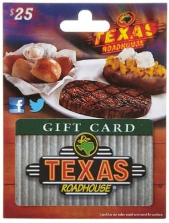 Amazon.com: Texas Roadhouse Gift Card $25: Gift Cards