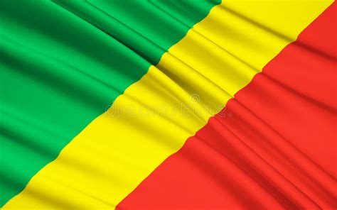 Flag of Republic of the Congo, Brazzaville Stock Image - Image of emblem, national: 124009651