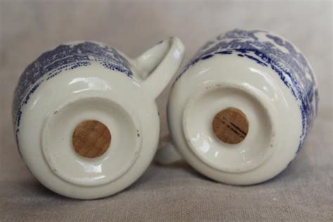 vintage USA Royal china blue willow salt and pepper shakers, S&P set