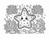 Free Starfish Coloring Pages For Kids sketch template