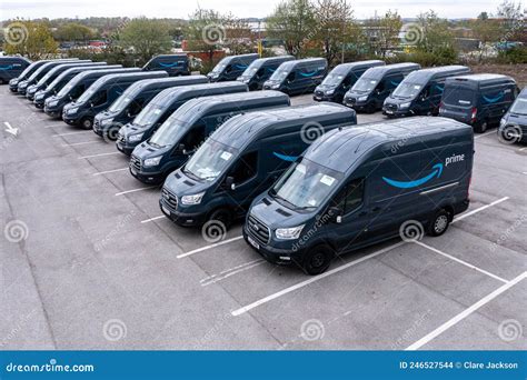 A Fleet of Amazon Prime Delivery Vans Editorial Stock Image - Image of ...