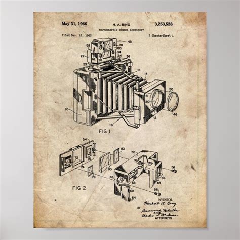 Vintage Camera Patent Poster | Zazzle.com