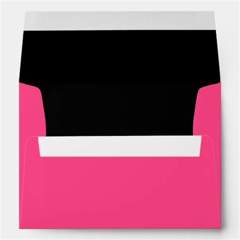 Hot Pink and Black Wedding A7 Envelopes | Zazzle.com