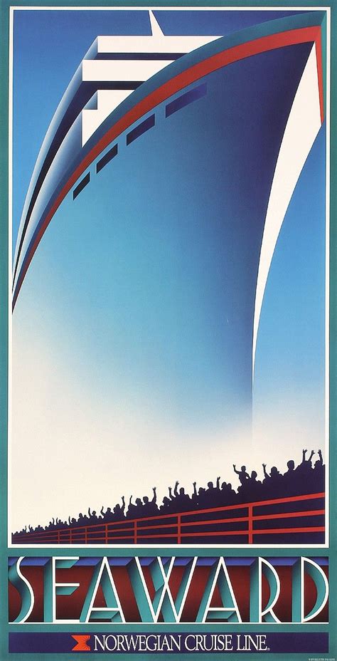 Nice Original 1980s Norwegian Cruise Line Travel Poster | Travel posters
