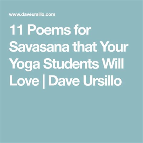 11 Poems for Savasana that Your Yoga Students Will Love | Dave Ursillo | Yoga themes, Yoga nidra ...