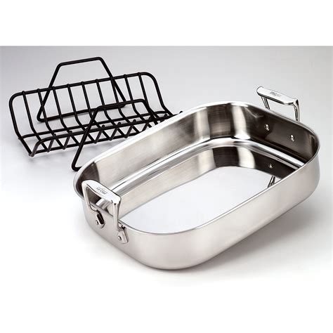 All-Clad Stainless Steel 14" Petite Roasting Pan with Rack & Reviews ...