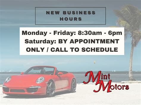 Mint Motors - 🕒 New Hours Announcement! 🕒 Please take a...