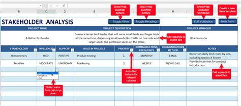 Stakeholder Analysis Template